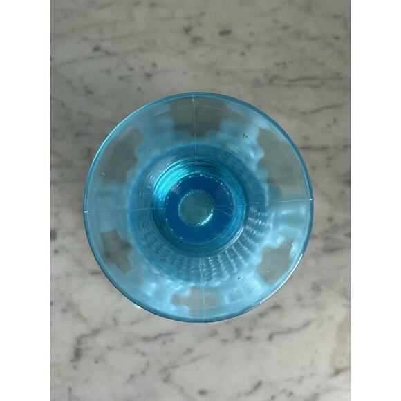 Vintage Fenton Aqua Blue Opalescent Glass Hobnail 8” Ruffled Cone Shaped Vase - Picture 6 of 9